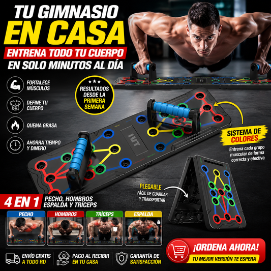 Tabla de Flexiones Multifuncional 4 en 1 | Gimnasio Completo en Casa